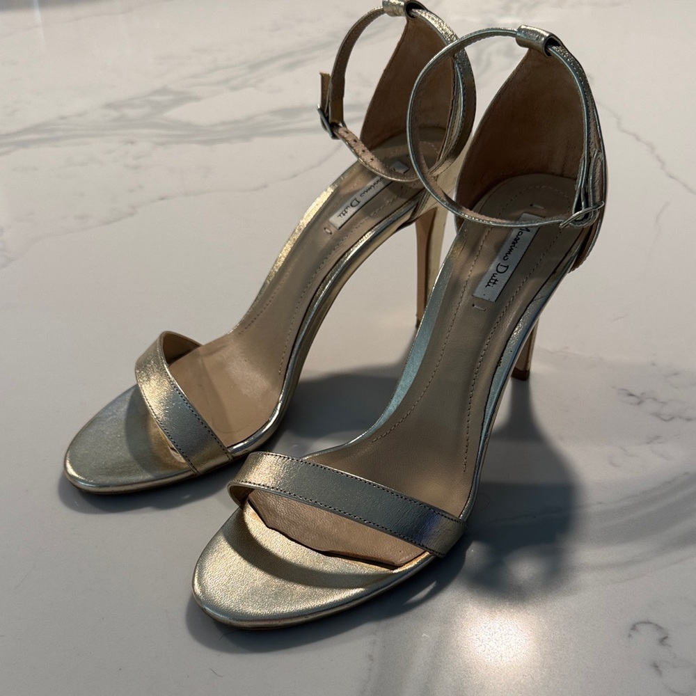 Massimo Dutti Gold High Heel Sandals